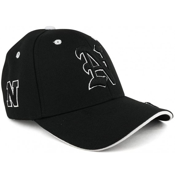 Baseball Caps Gothic Alphabet Letters 3D Monogram Embroidered Structured Baseball Cap - N - CT185S22D9S