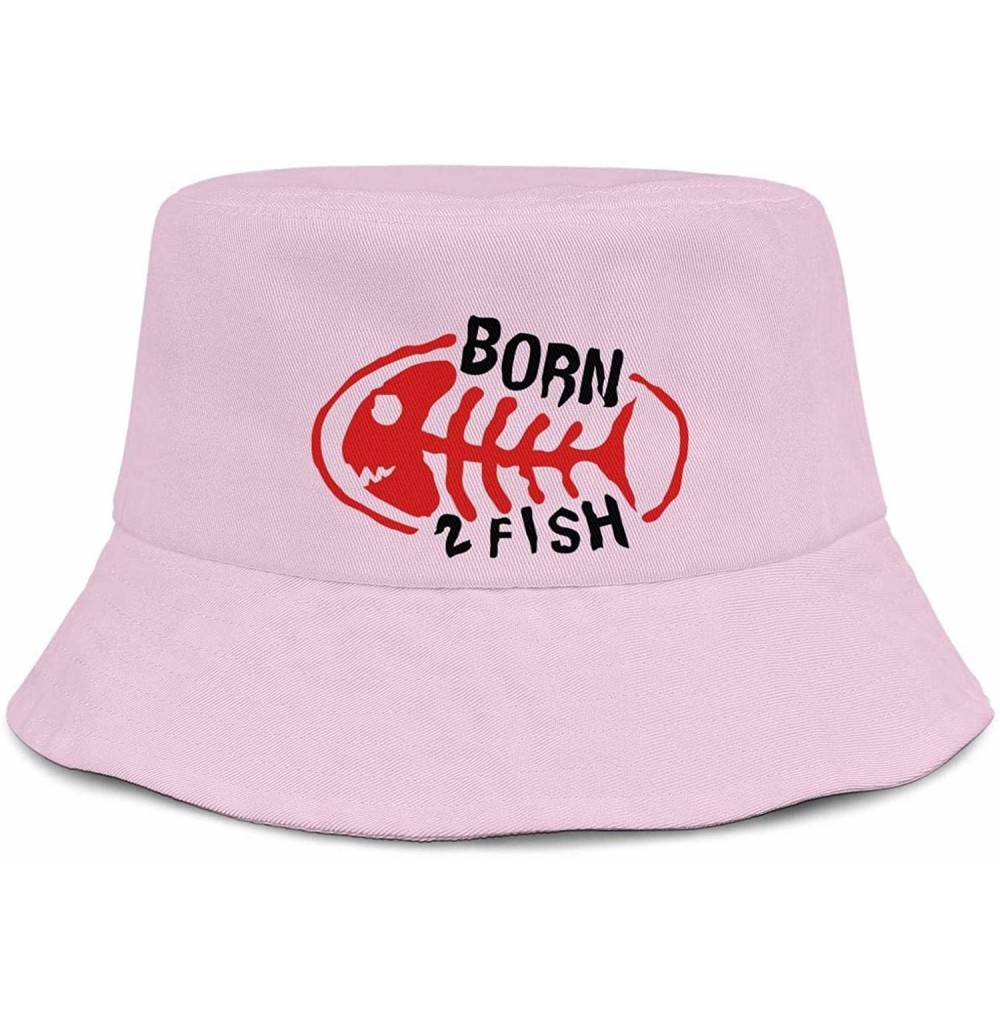 Bucket Hats Colorful Fish Clip Art Unisex Print Bucket Hat Fisherman Bucket Sun Hat - Born to Fish-1 - CR18TE7S02H