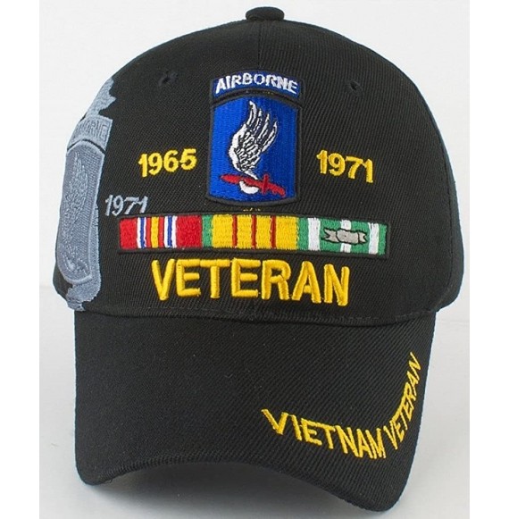 Baseball Caps 173rd Airborne Brigade Vietnam Veteran Ribbon Shadow Mens Cap - Black - CJ187M95H7X