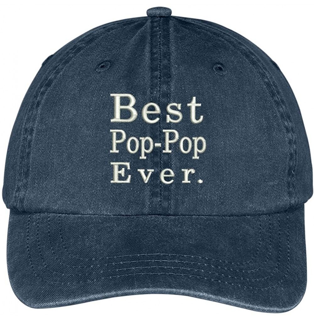 Baseball Caps Best Pop Pop Ever Embroidered Soft Fit Washed Cotton Baseball Cap - Navy - CJ12JO1J4FJ