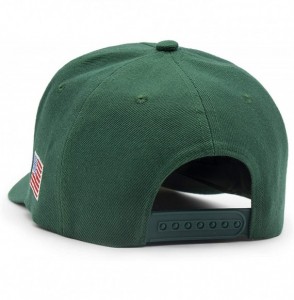 Baseball Caps USA 45 Trump Make America Great Again Embroidered Hat with Flag - Green - C318Y9WNUOK