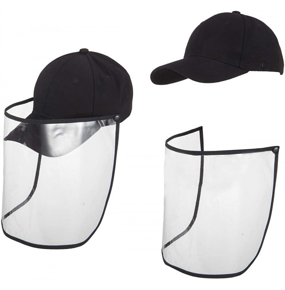 Sun Hats 1pcs Black Protective Hat with Face Mask-Isolate Sunscreen and Anti-Fog Saliva Clear Visor Face Hat - C7196OQ354G