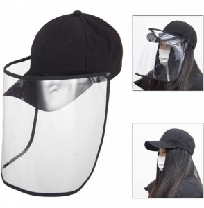 Sun Hats 1pcs Black Protective Hat with Face Mask-Isolate Sunscreen and Anti-Fog Saliva Clear Visor Face Hat - C7196OQ354G