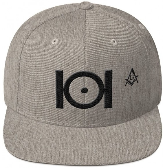 Baseball Caps Masonic Snapback Hat 3D Puff Embroidery Black Thread - Heather Grey - C218DCS97CD