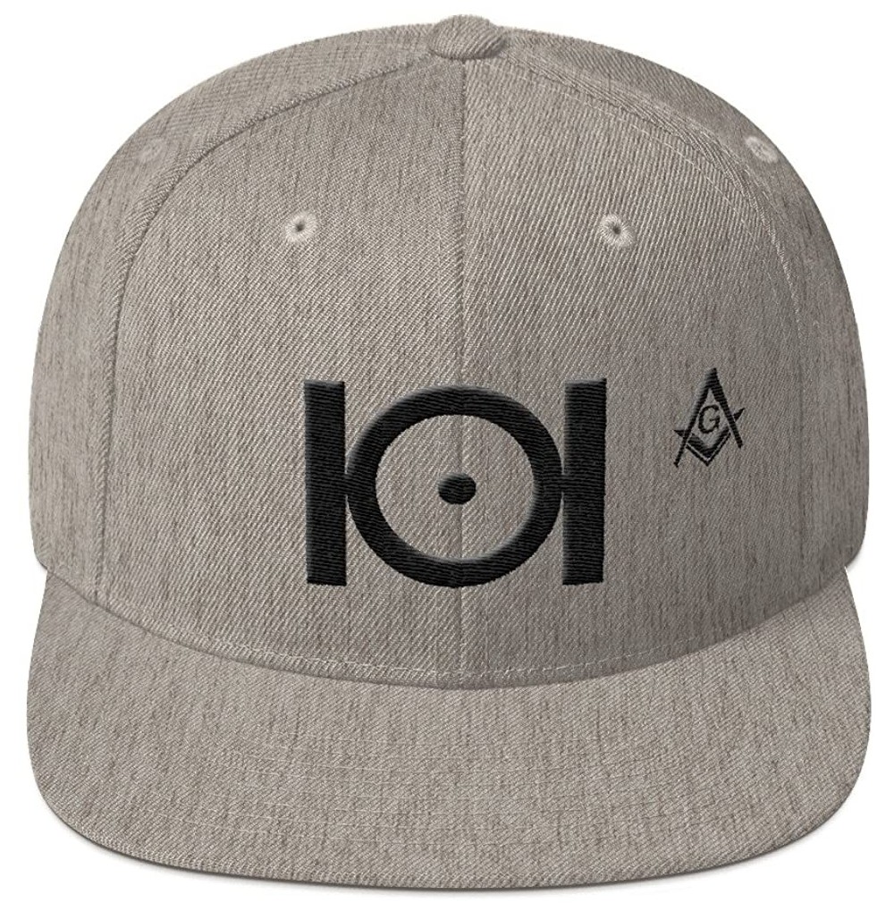 Baseball Caps Masonic Snapback Hat 3D Puff Embroidery Black Thread - Heather Grey - C218DCS97CD