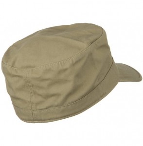 Baseball Caps Big Size Cotton Fitted Military Cap - Khaki - C511673JTFN