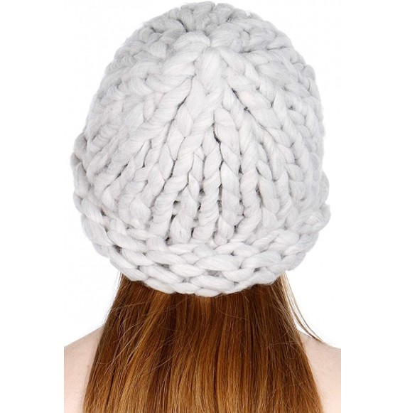 Skullies & Beanies Slouch Beanie for Women. Super Chunky Knit Hat. Oversized Beanie for Women. Big Loop Stretch Cable - Solid...