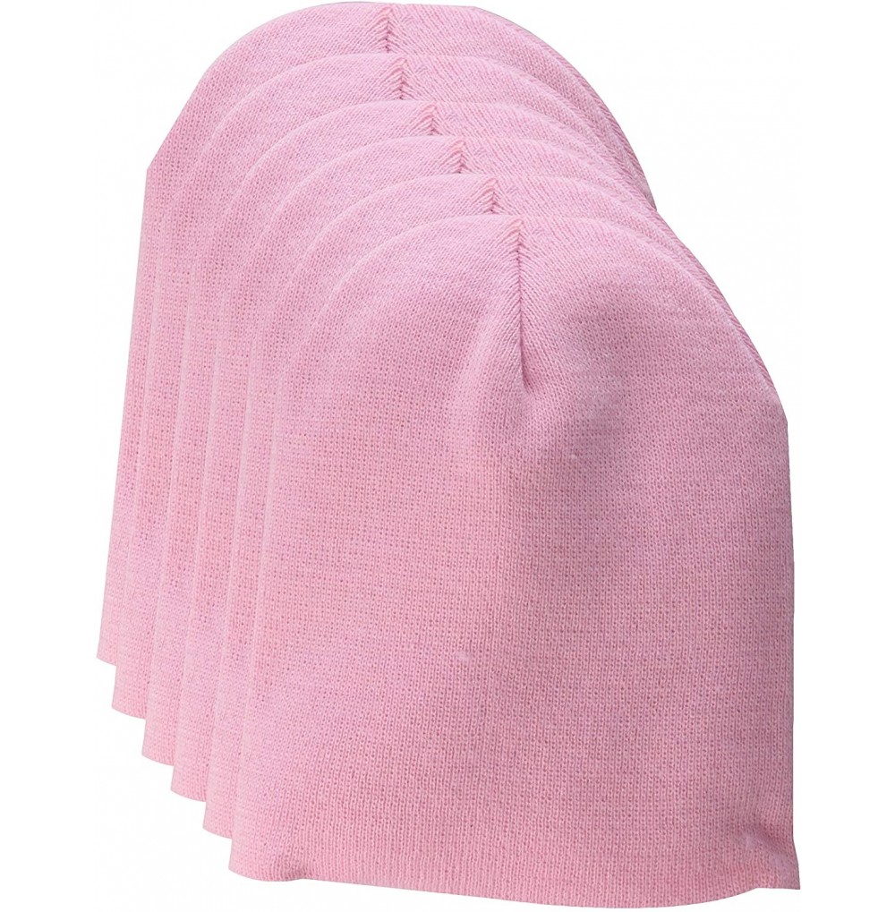 Skullies & Beanies Men's Clm-al-1500-knit Beanie (6 Pk) - Baby Pink - CW18GZC3OXG
