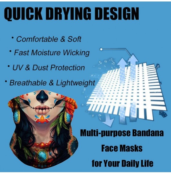 Balaclavas Unisex Bandana Face Mask Seamless Colorful Neck Gaiter Rave Face Cover Balaclava for Sun Dust Protection - CJ197XE...