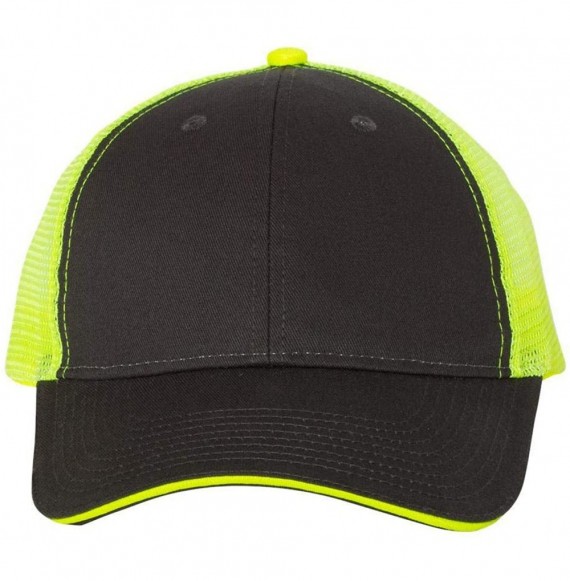 Baseball Caps Sandwich Trucker Cap - Charcoal/Neon Yellow - CJ182SUUR9R
