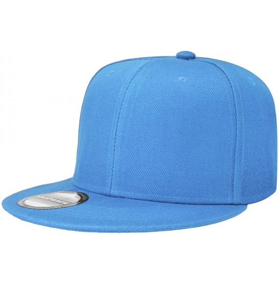 Baseball Caps Wholesale 12 Pack Snapback Hat Cap Hip Hop Style Flat Bill Blank Solid Color Adjustable Size - 12-pack Skyblue ...