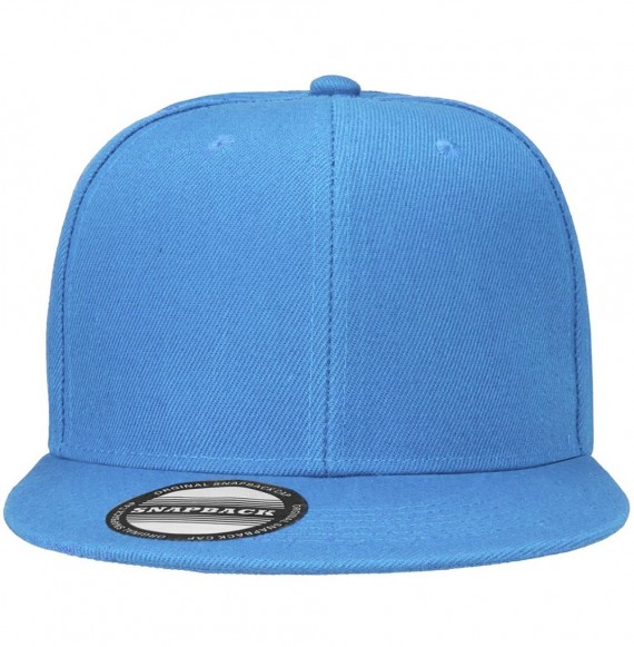 Baseball Caps Wholesale 12 Pack Snapback Hat Cap Hip Hop Style Flat Bill Blank Solid Color Adjustable Size - 12-pack Skyblue ...