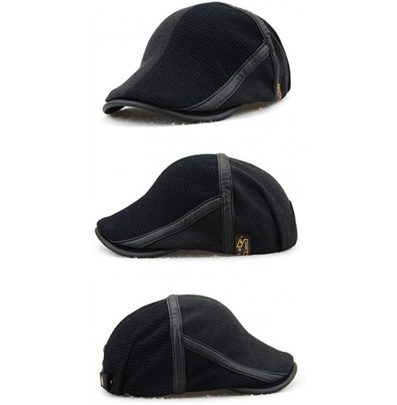 Newsboy Caps Men's Women's Newsboy Cap Ivy Irish Flat Hat Cabbie Scally Cap Gatsby Driving Caps Hats - 8208-black 2 - CR18OQG...