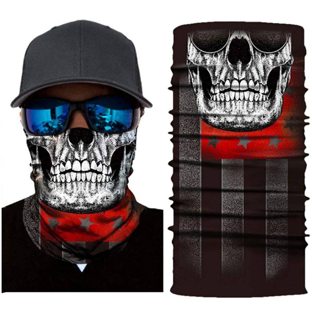 Balaclavas Men's Cool Skull Scarf Bone Pattern Printed Face Mask for Anti Dust Street Youth Hip-Hop Hecorative Bandanas - C01...