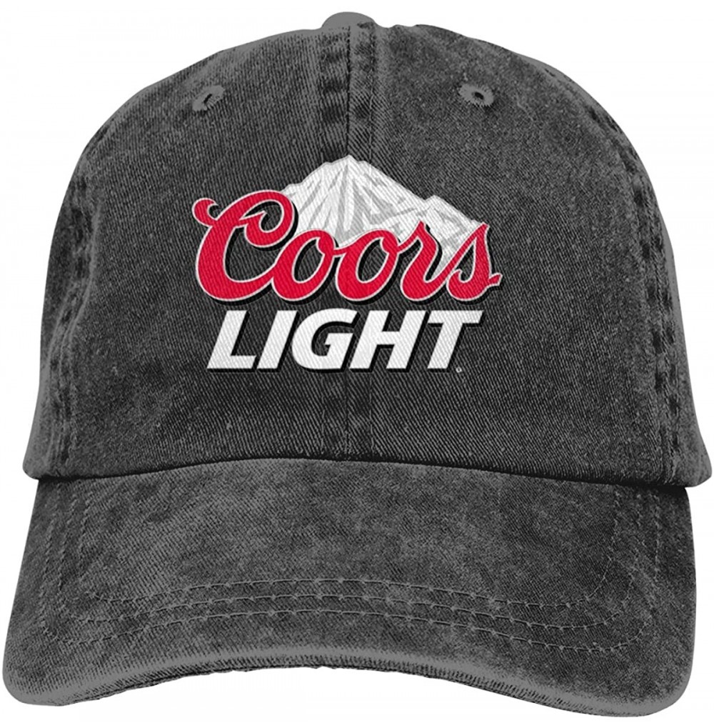Baseball Caps Unisex Coors Light Mountain Washed Denim Baseball Caps Sun Hat Adjustable Snapback - Black - CB18TX4MSQE