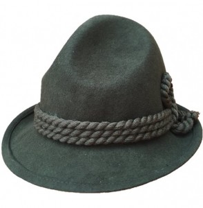 Fedoras Green German Tyrolean Hat Oktoberfest Wool Felt Bavarian Alpine Chapeau Fedora Rope Hat - C7184WDQDR3