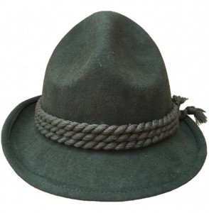 Fedoras Green German Tyrolean Hat Oktoberfest Wool Felt Bavarian Alpine Chapeau Fedora Rope Hat - C7184WDQDR3