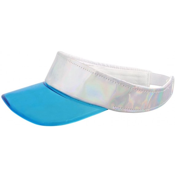 Visors Women Sun Visors Hologram Wide Brim Thicker Sweatband UV Protective Sportswear Visors Sunhat - C418EO928UO