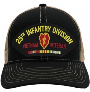 Baseball Caps 25th Infantry Division - Vietnam Veteran Hat/Ballcap Adjustable One Size Fits Most - Mesh-back Black & Tan - CM...