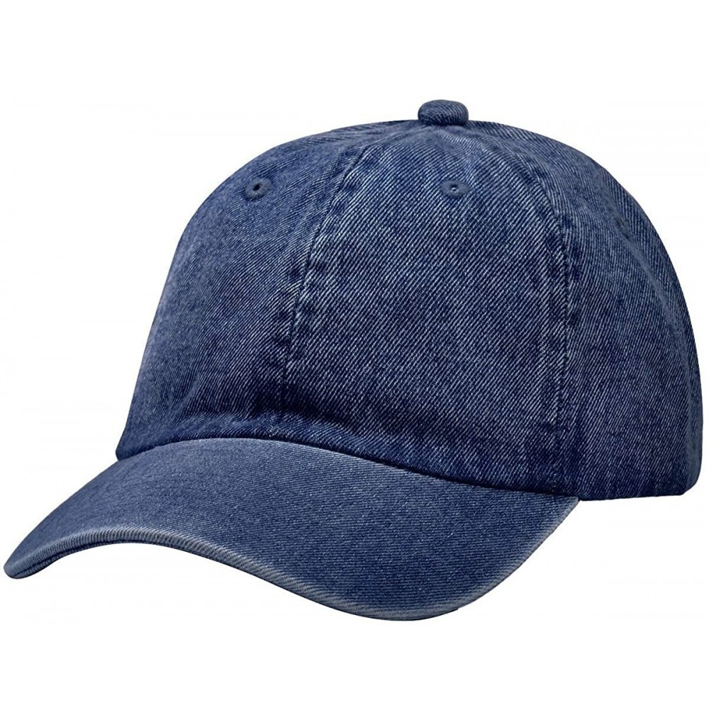 Baseball Caps Classic Baseball Cap Dad Hat 100% Cotton Soft Adjustable Size - Denim (Dark Blue) - CY18ZDSGMDE