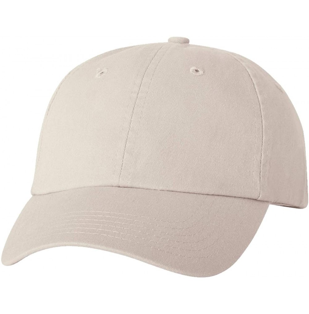 Baseball Caps Bio-Washed Unstructured Cotton Adjustable Low Profile Strapback Cap - Stone - C412EXQQ22X