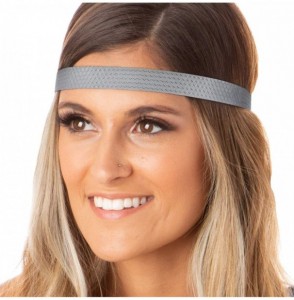 Headbands Women's Adjustable Non Slip Geo Sport Headband Multi Gift Pack - Black & Gunmetal Skinny Geo 2pk - C219770ZAUZ