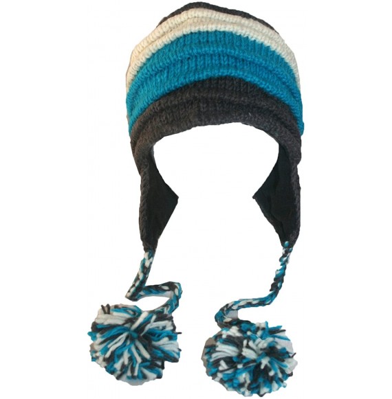 Skullies & Beanies Assorted Wool Knitted Beanie Fashionable Fleece-Lined Earflap Hat Cold Weather Mountaineering Ski - Blue N...
