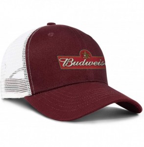 Baseball Caps Budweiser-Logos- Woman Man Baseball Caps Cotton Trucker Hats Visor Hats - Burgundy-15 - CN18WHQSQT9