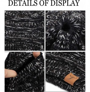 Skullies & Beanies Ponytail Messy Bun Beanie Tail Knit Hole Soft Stretch Cable Winter Hat for Women - CW18X4L3Y9R