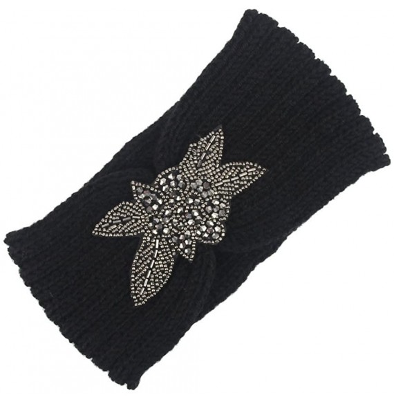 Headbands Bohemia Headband- Women Diamond Knitting Handmade Keep Warm Hairband - Black@ - CW18KMRC2CI