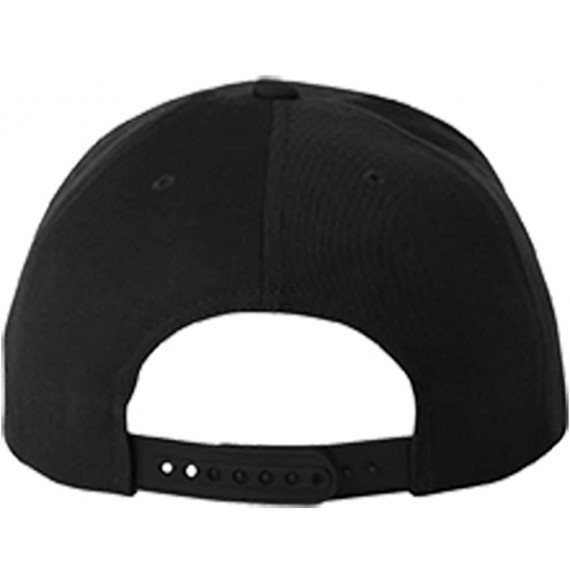 Baseball Caps Japanese Happy Embroidered Flat Visor Snapback Hat Black - CH184U3LA4L