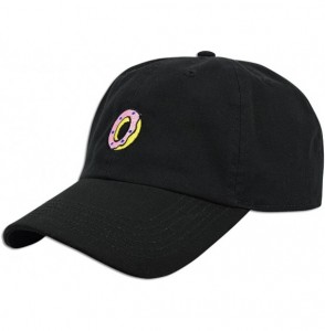 Baseball Caps Donut Hat Dad Embroidered Cap Polo Style Baseball Curved Unstructured Bill - Black - CU18279692R
