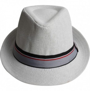 Fedoras Fedora Hats for Men & Women Tribly Short Brim Summer Paper - 04 - White - CB18W4ZZ7DR