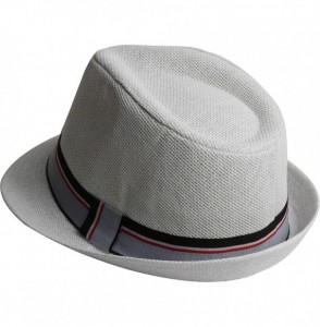 Fedoras Fedora Hats for Men & Women Tribly Short Brim Summer Paper - 04 - White - CB18W4ZZ7DR