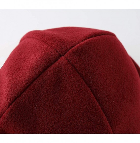 Skullies & Beanies Mens Winter Hat Fleece Beanie Warm Skull Cap Watch Cap - Wine Red - CB18ZANAC84