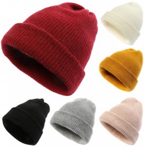 Skullies & Beanies Womens Winter Beanie Hat with Wool- Ripped Beanie- Mustard Slouch Beanie Women - Red - C118XWDMMSK