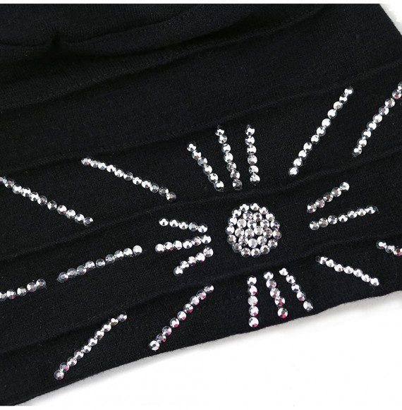 Skullies & Beanies Women's Knit Handmade Fleece Lined Slouchy Baggy Beanie Skully Hat - Black - C9126IAQZVJ