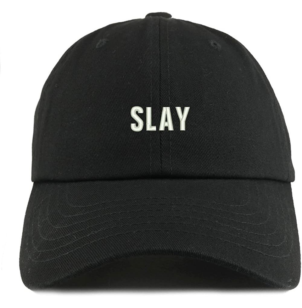 Baseball Caps Slay Embroidered Low Profile Soft Cotton Dad Hat Cap - Black - CP18D586M35