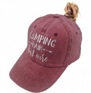 Baseball Caps Unisex Camping Hair Don t Care 1 Vintage Jeans Baseball Cap Classic Cotton Dad Hat Adjustable Plain Cap - CZ18W...