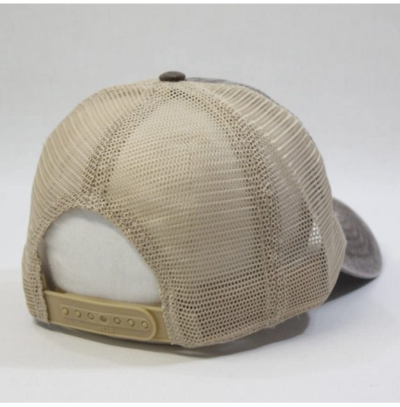 Baseball Caps Vintage Washed Cotton Soft Mesh Adjustable Baseball Cap - Dk Brown/Dk Brown/Khaki - CK12H3N272R