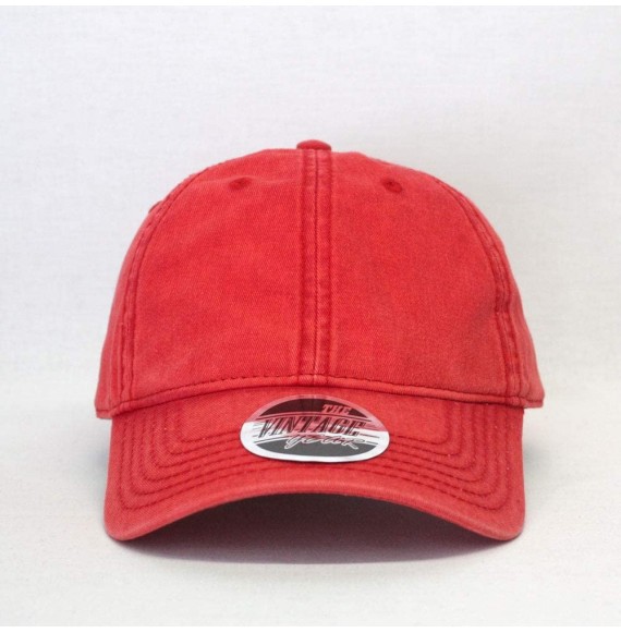 Baseball Caps Heavy Washed Wax Coated Cotton Adjustable Low Profile Men Women Baseball Cap - Red - C5193L0LY9M