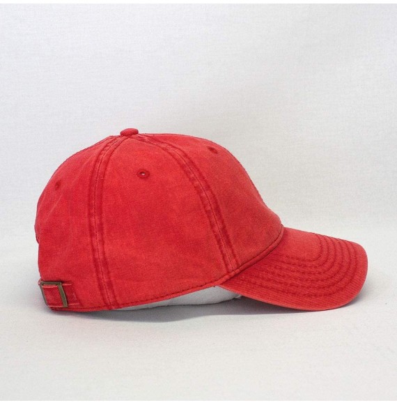 Baseball Caps Heavy Washed Wax Coated Cotton Adjustable Low Profile Men Women Baseball Cap - Red - C5193L0LY9M