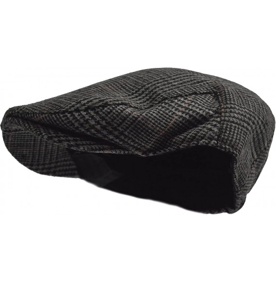 Newsboy Caps Men's Herringbone Wool Tweed Newsboy IVY Cabbie Driving Hat - Dark Grey - CU12NTGETV7