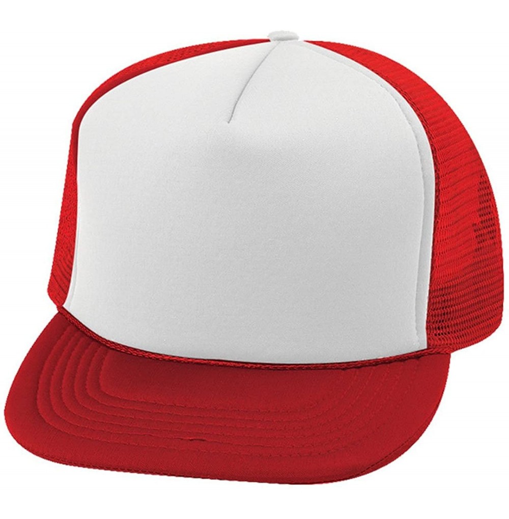 Baseball Caps Trucker SUMMER MESH CAP- Neon Orange - White/Red - CC11CG3DGZ7