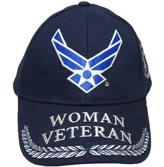 Baseball Caps US Air Force Wings Woman Veteran Woman Warrior Navy Blue Embroidered Cap Hat - C118OQ575O3