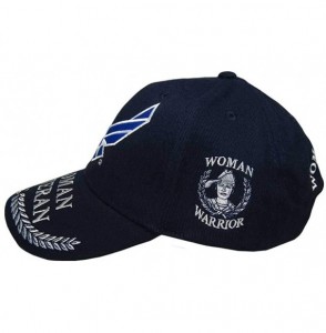 Baseball Caps US Air Force Wings Woman Veteran Woman Warrior Navy Blue Embroidered Cap Hat - C118OQ575O3