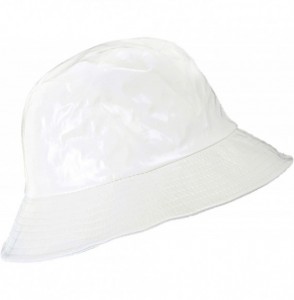 Rain Hats Waterproof Wax Style Bucket Rain Hat - 13-white - CO12H1F9DJ7