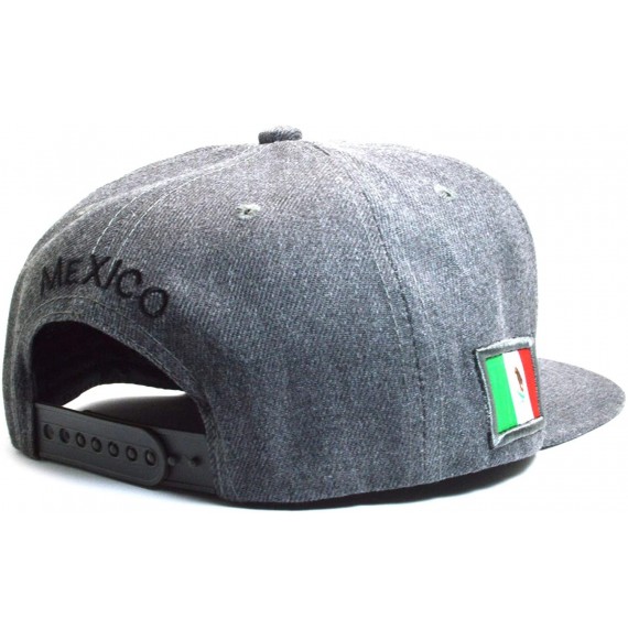 Baseball Caps Mexican hat Mexico Flag Charcoal Grey Snapback Baseball Cap Flat AYO6050 - Tijuana - C618KHMIR9A