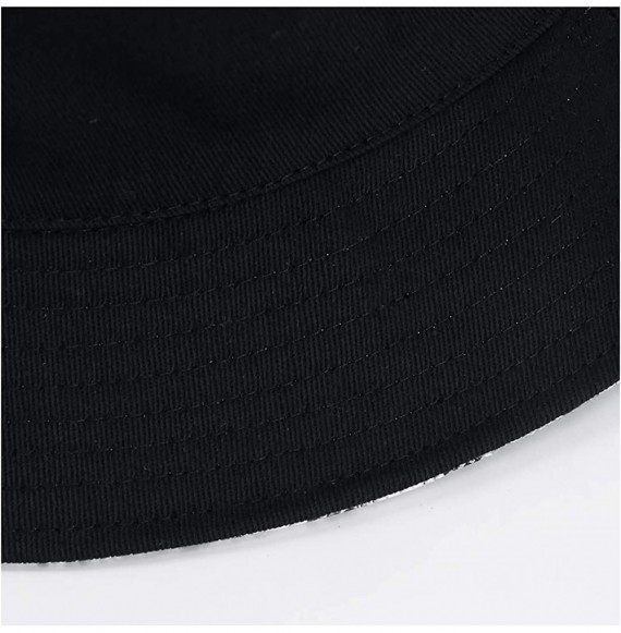 Bucket Hats Reversible Cotton Bucket Hat Multicolored Fisherman Cap Packable Sun Hat - Black Snakeskin - CI193MSTHKC