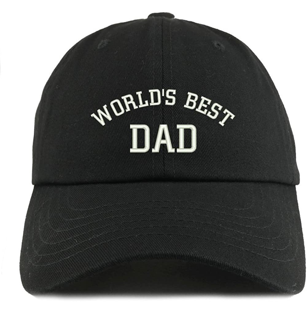 Baseball Caps World's Best Dad Embroidered Low Profile Soft Cotton Dad Hat Cap - Black - CX18D57LUS4
